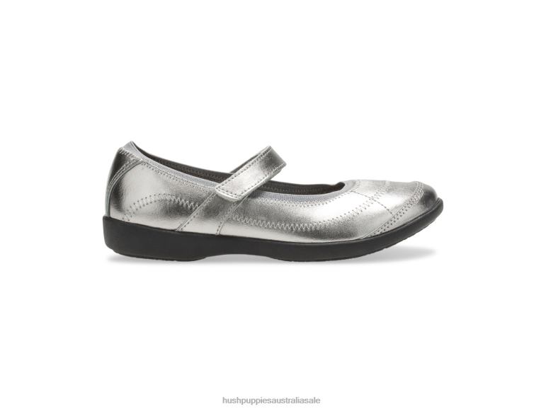 Pewter Big Kid's Reese Mary Jane Girl Hush Puppies Shoes F264D373