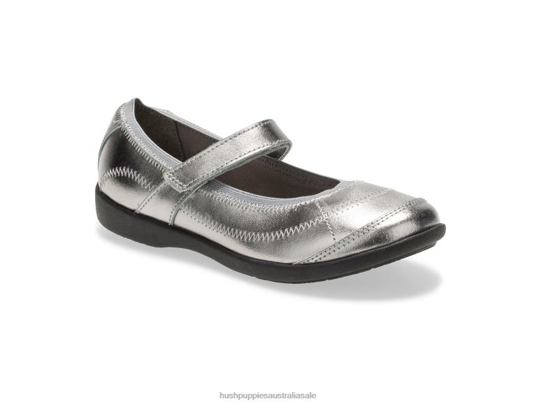 Pewter Big Kid's Reese Mary Jane Girl Hush Puppies Shoes F264D373