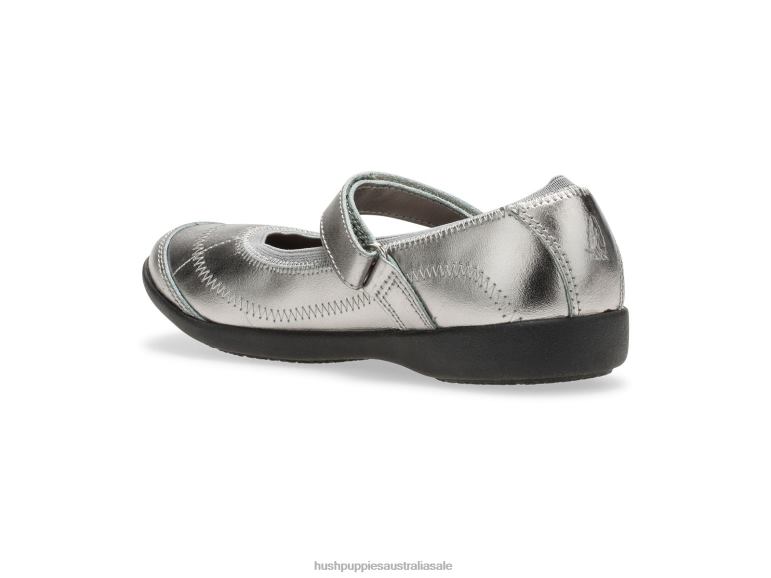 Pewter Big Kid's Reese Mary Jane Girl Hush Puppies Shoes F264D373