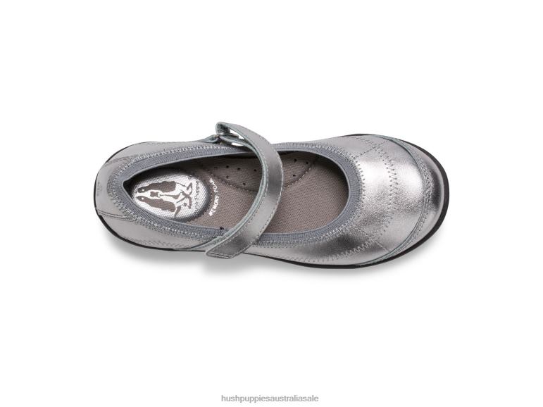 Pewter Big Kid's Reese Mary Jane Girl Hush Puppies Shoes F264D373
