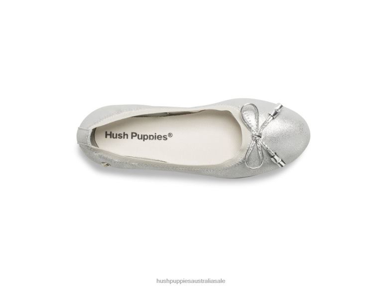 Silver Big Kid's Josie Mary Jane Girl Hush Puppies Shoes F264D368