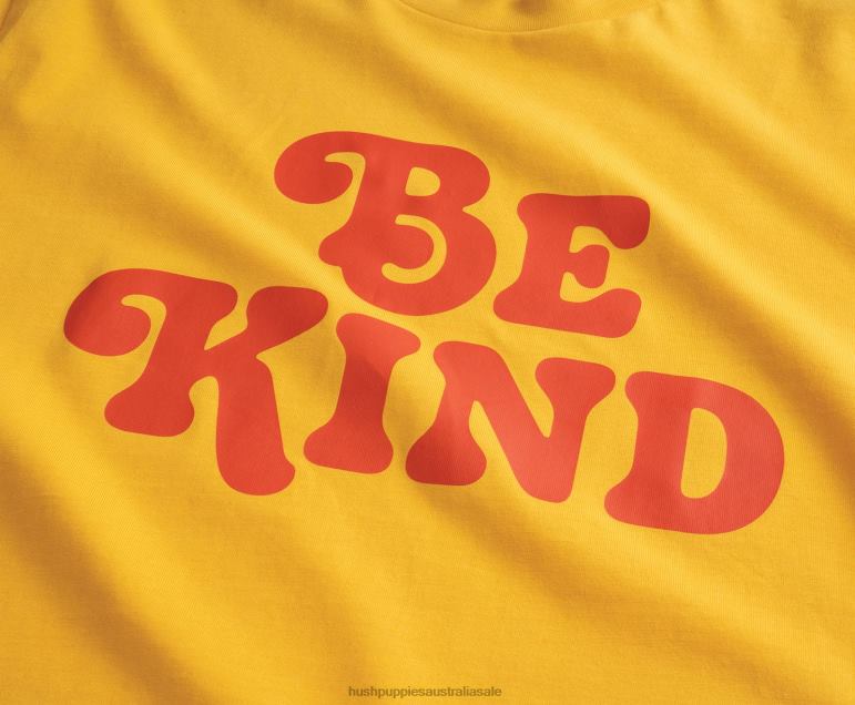 Summer Yellow Be Kind Graphic Tee Men Hush Puppies T-Shirts F264D236