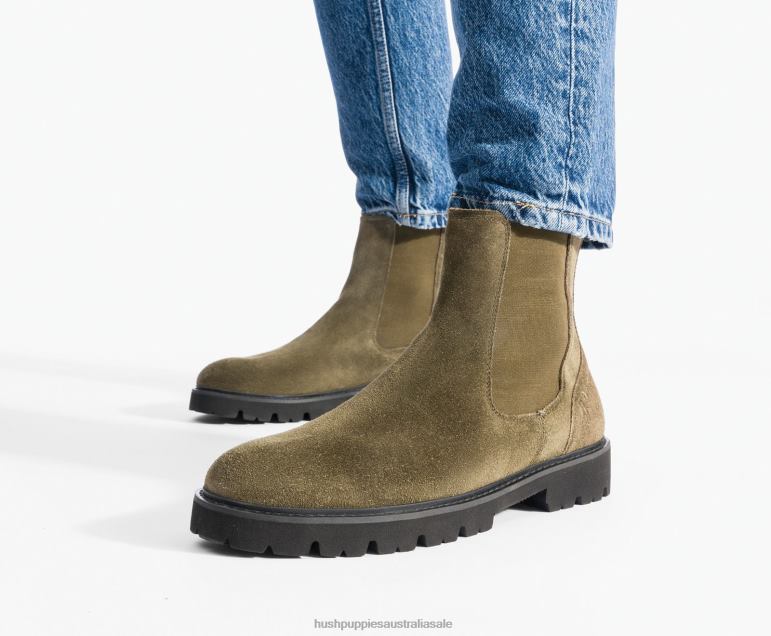 Deep Olive Suede Jude Chelsea Boot Men Hush Puppies Boot F264D267