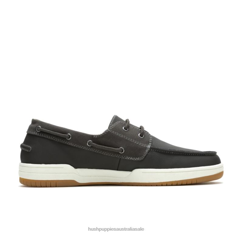 Dark Grey Leather Colton Boat Shoe Men Hush Puppies Loafer F264D345