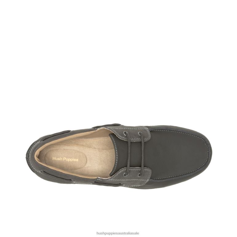 Dark Grey Leather Colton Boat Shoe Men Hush Puppies Loafer F264D345