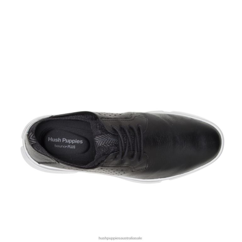 Black Leather Bennet Plain Toe Oxford Men Hush Puppies Oxford F264D297