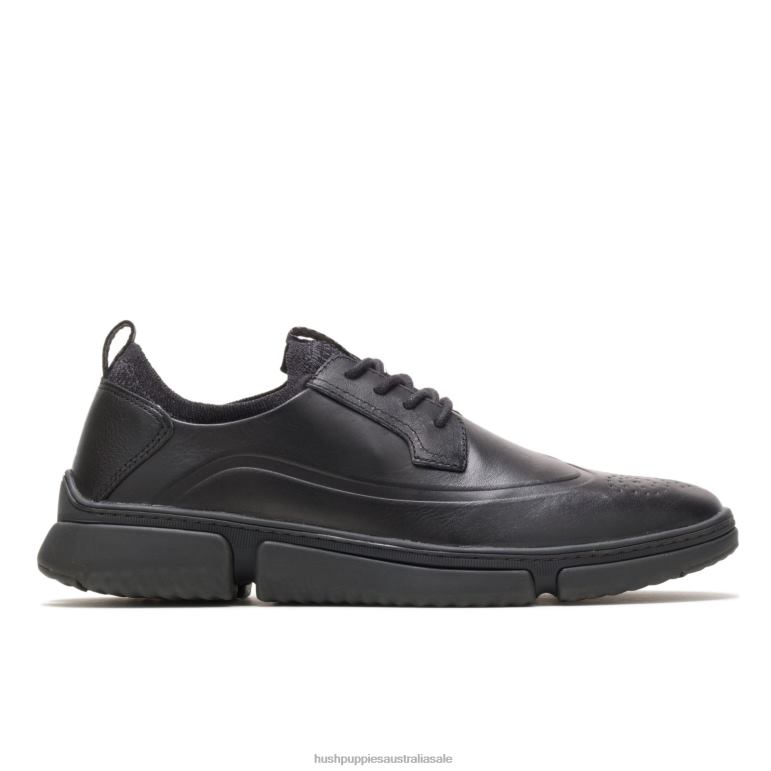 Black Leather Bennet Wingtip Oxford Men Hush Puppies Oxford F264D299