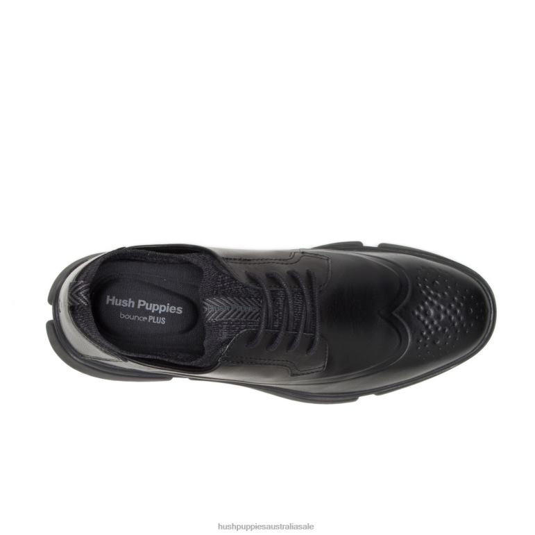 Black Leather Bennet Wingtip Oxford Men Hush Puppies Oxford F264D299