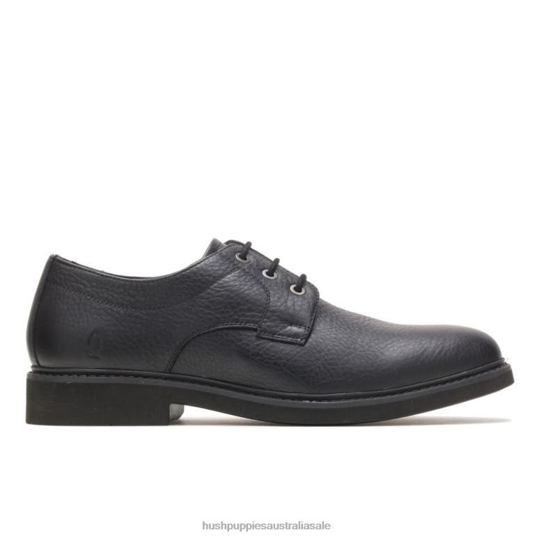 Black Leather Detroit Plain Toe Oxford Men Hush Puppies Oxford F264D296