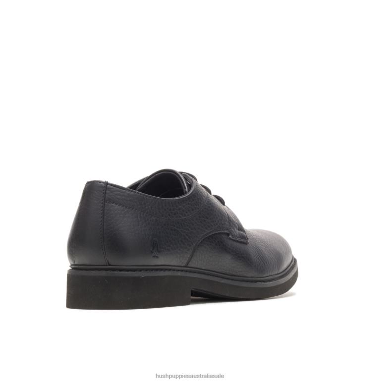 Black Leather Detroit Plain Toe Oxford Men Hush Puppies Oxford F264D296