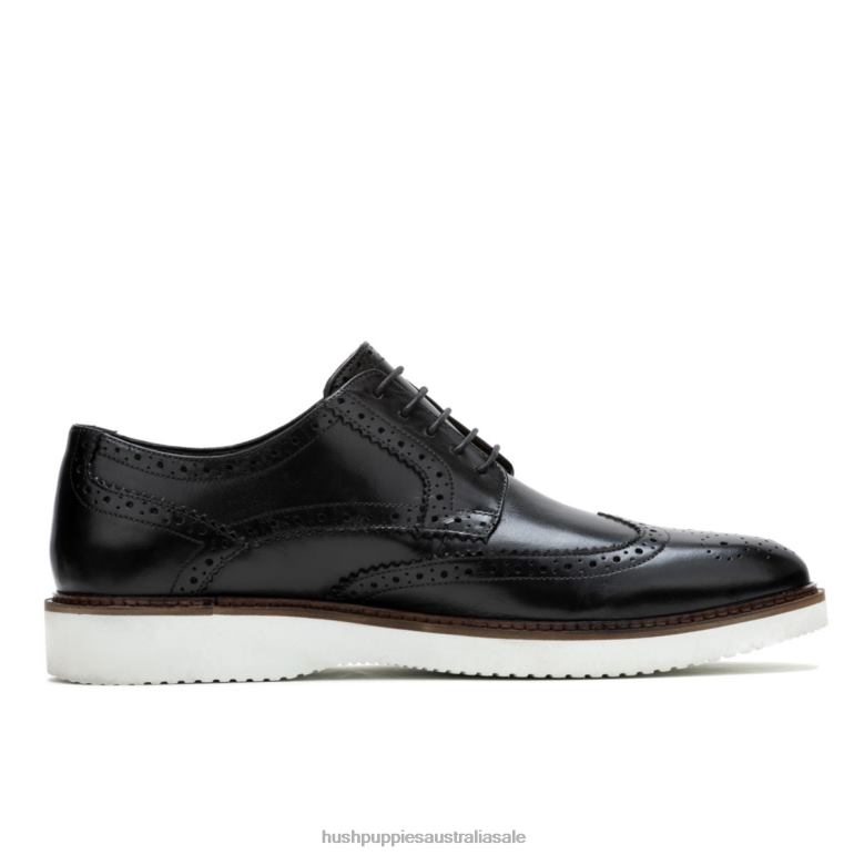 Bold Black Leather Everett Wingtip Oxford Men Hush Puppies Oxford F264D286
