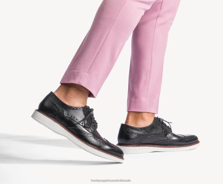 Bold Black Leather Everett Wingtip Oxford Men Hush Puppies Oxford F264D286