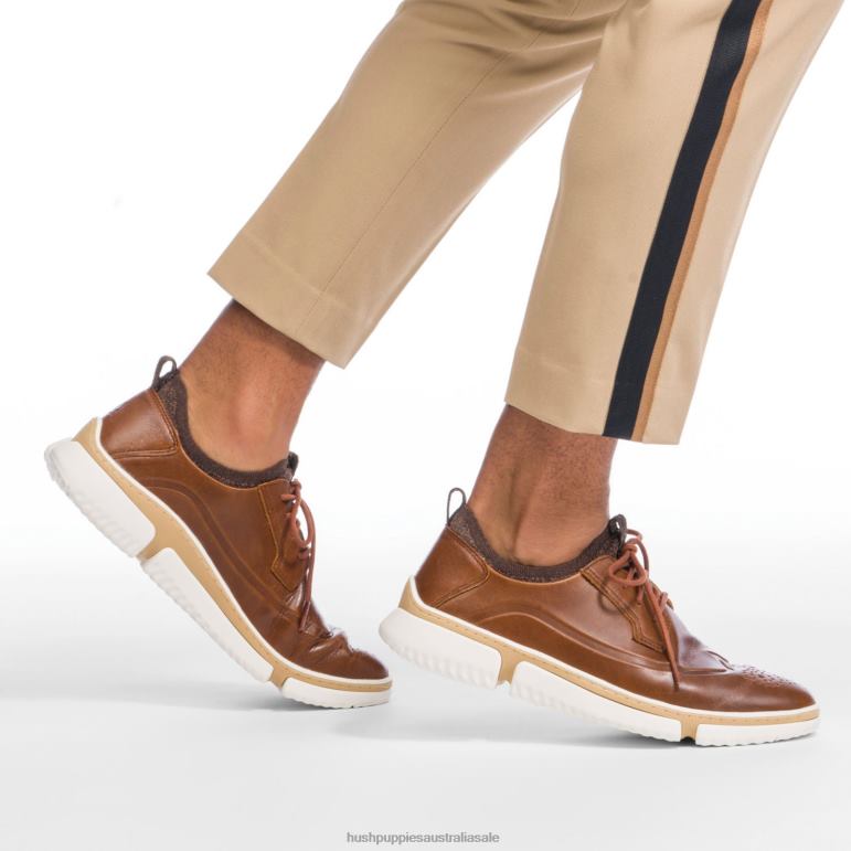 Cognac Leather Bennet Wingtip Oxford Men Hush Puppies Oxford F264D282