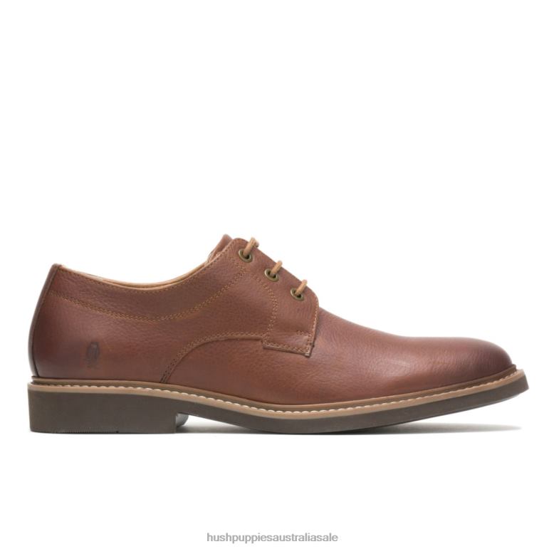 Cognac Leather Detroit Plain Toe Oxford Men Hush Puppies Oxford F264D295