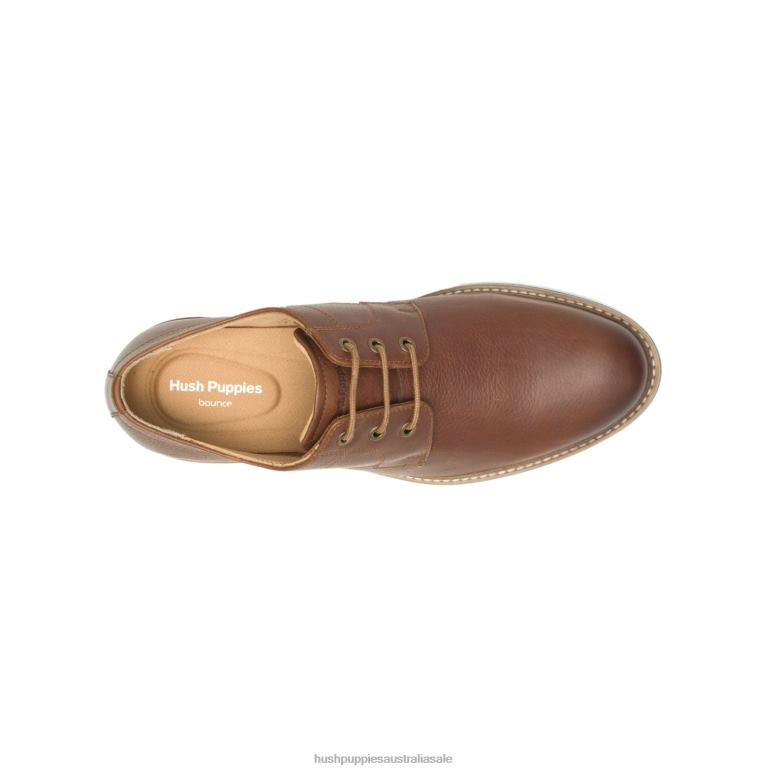Cognac Leather Detroit Plain Toe Oxford Men Hush Puppies Oxford F264D295
