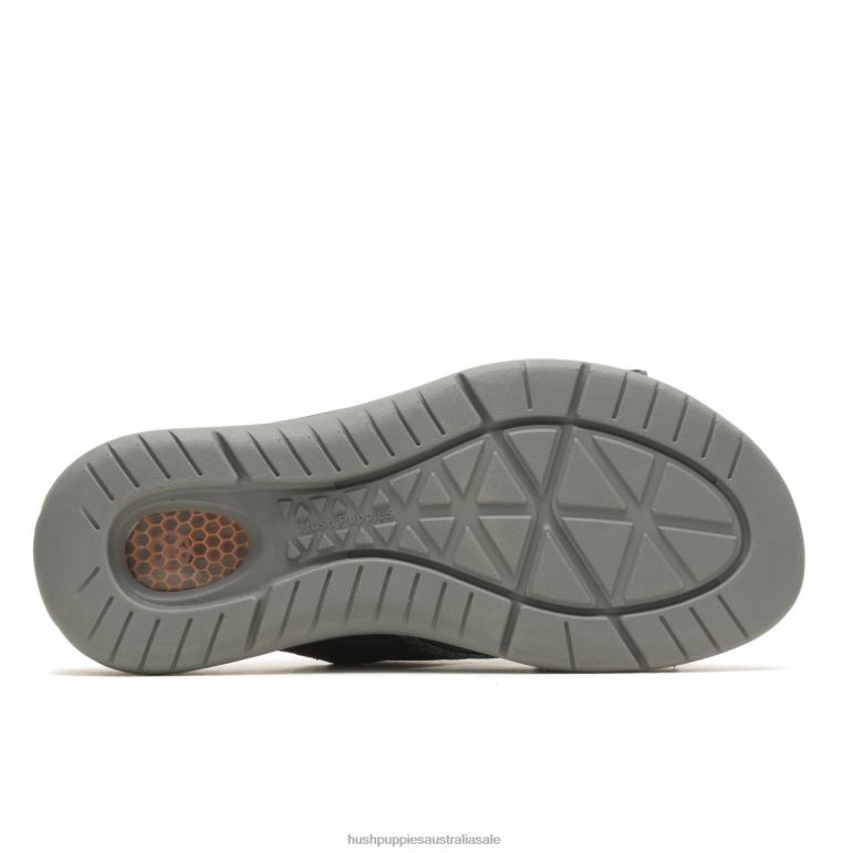 Bold Black Leather Activate Slide Sandal Men Hush Puppies Sandal F264D319