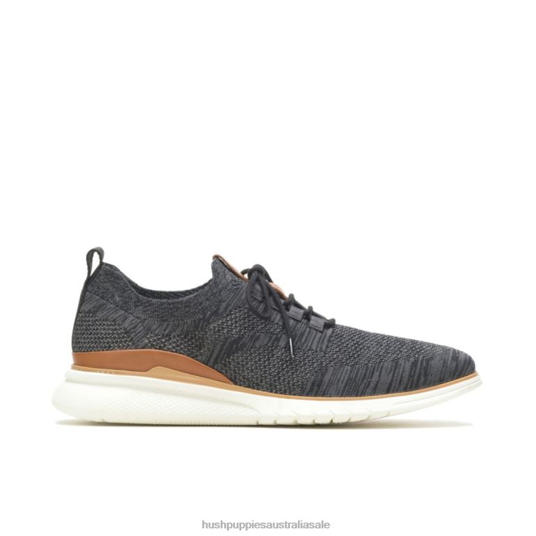 Bold Black Knit Advance Knit Lace Up Men Hush Puppies Sneaker F264D291