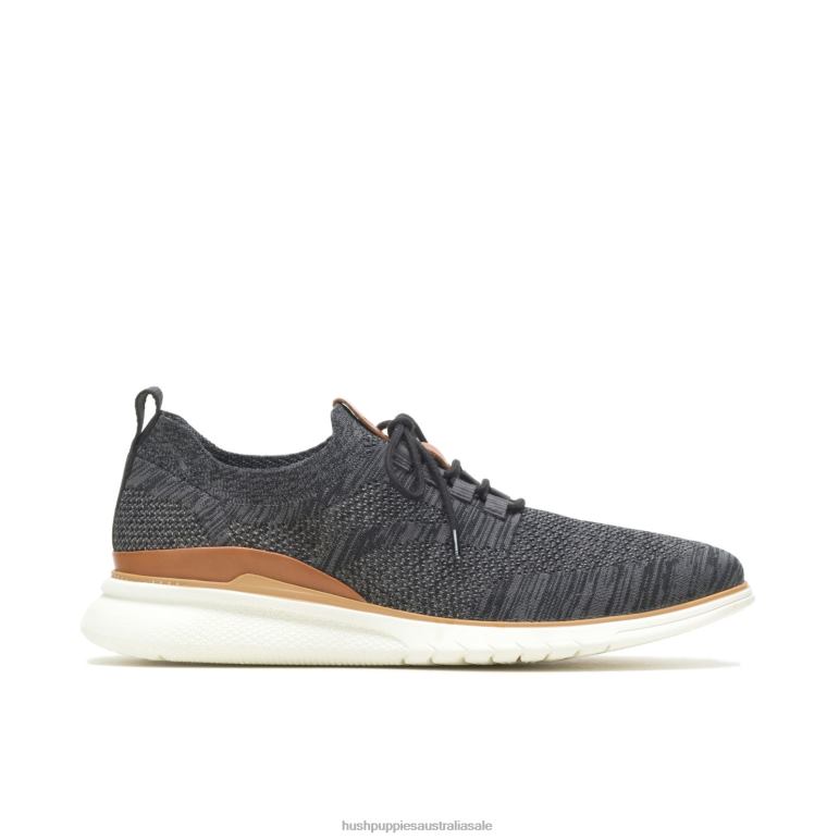 Bold Black Knit Advance Knit Lace Up Men Hush Puppies Sneaker F264D291