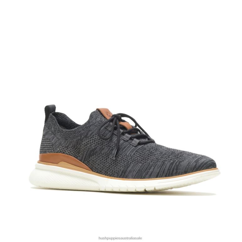 Bold Black Knit Advance Knit Lace Up Men Hush Puppies Sneaker F264D291