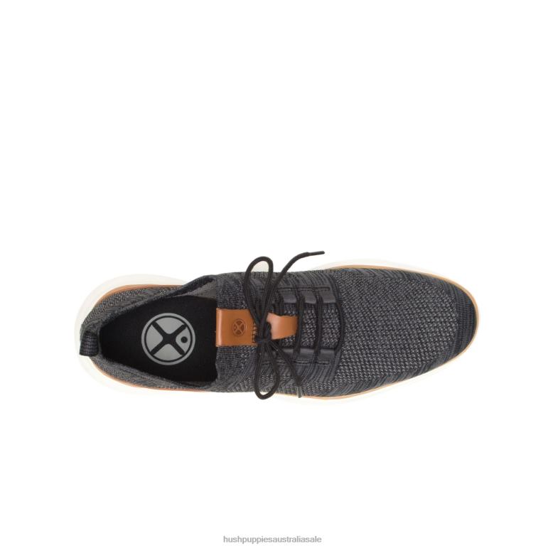 Bold Black Knit Advance Knit Lace Up Men Hush Puppies Sneaker F264D291