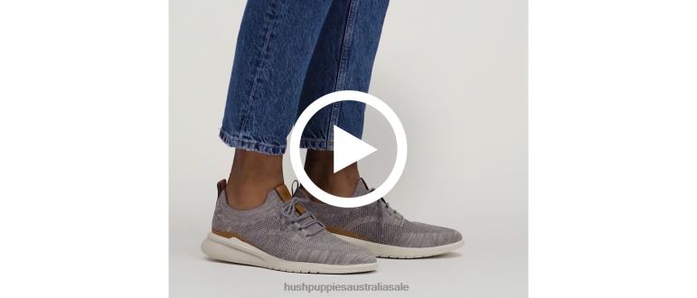 Dark Grey Knit Advance Knit Lace Up Men Hush Puppies Sneaker F264D290