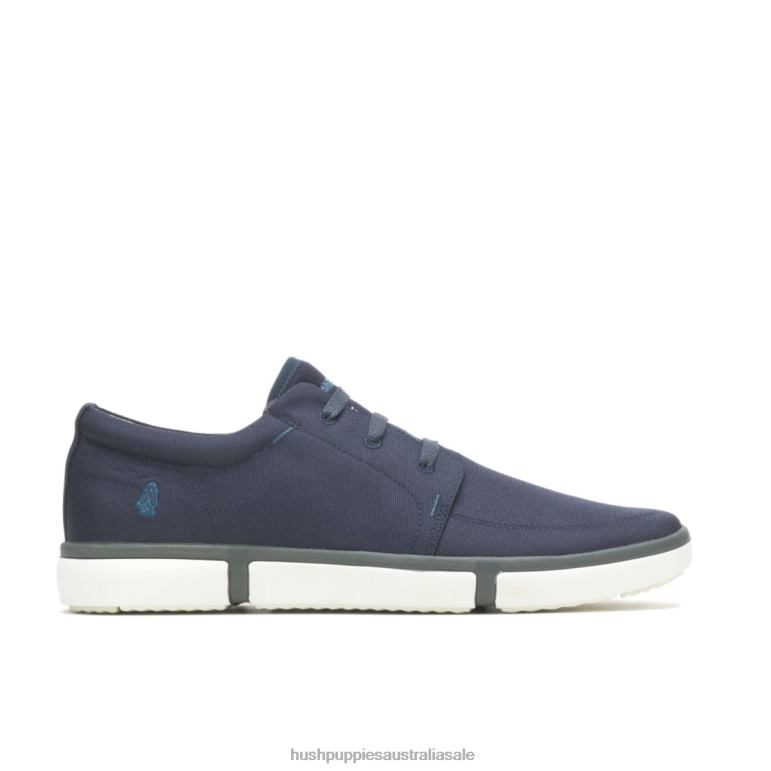Navy Blue Textile Briggs Plain Toe Sneaker Men Hush Puppies Sneaker F264D293