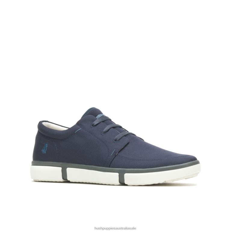 Navy Blue Textile Briggs Plain Toe Sneaker Men Hush Puppies Sneaker F264D293