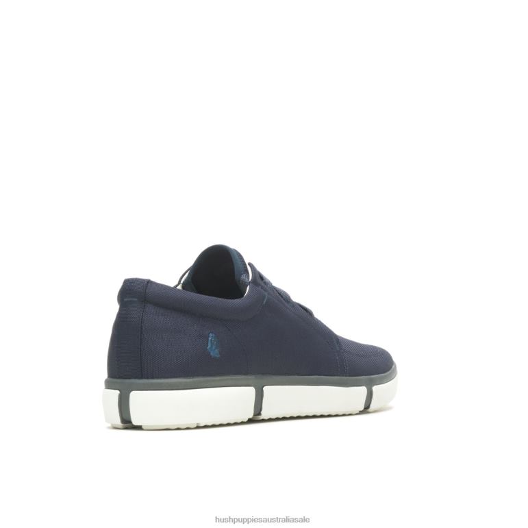 Navy Blue Textile Briggs Plain Toe Sneaker Men Hush Puppies Sneaker F264D293
