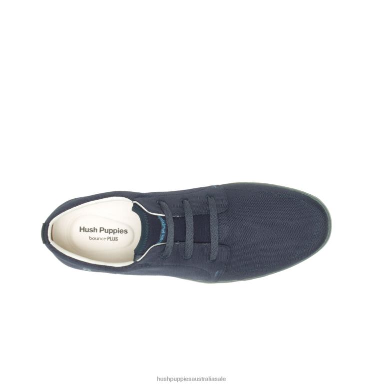 Navy Blue Textile Briggs Plain Toe Sneaker Men Hush Puppies Sneaker F264D293