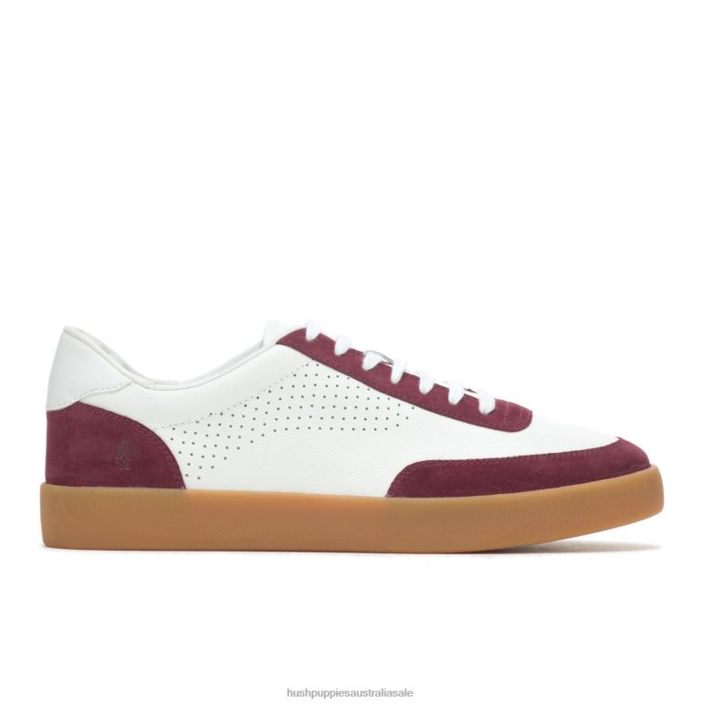 White Maroon Suede Charlie Court Sneaker Men Hush Puppies Sneaker F264D326