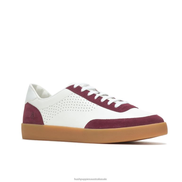 White Maroon Suede Charlie Court Sneaker Men Hush Puppies Sneaker F264D326
