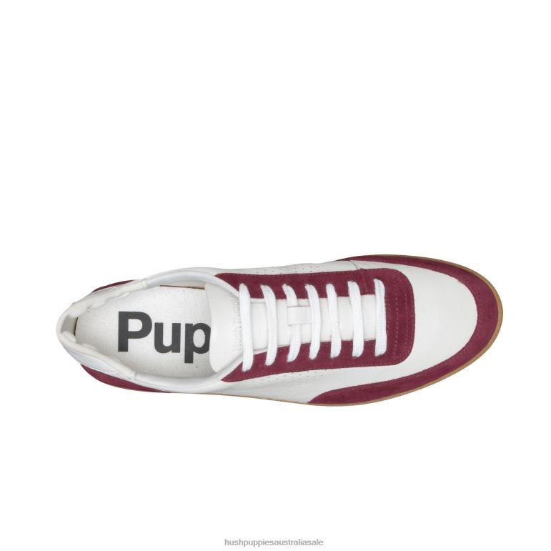 White Maroon Suede Charlie Court Sneaker Men Hush Puppies Sneaker F264D326
