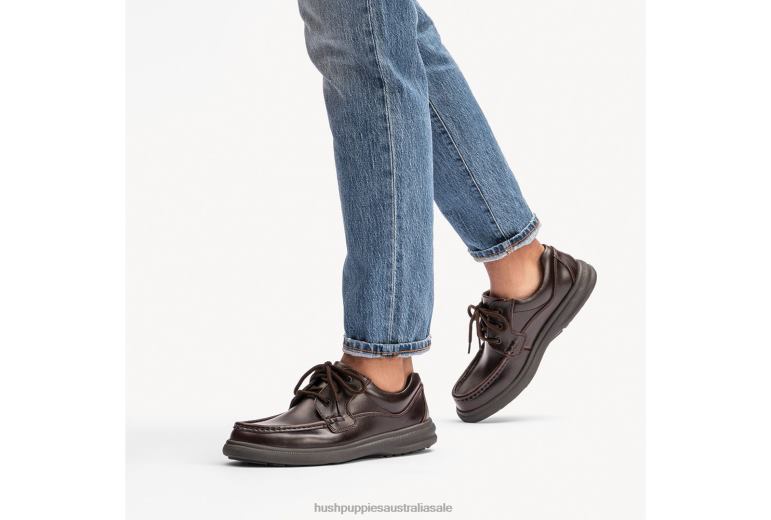 Dark Brown Pull-Up Leather Gus Men Hush Puppies Walking Shoes F264D360