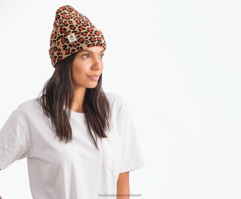 Leopard Print Knit Beanie Women Hush Puppies Beanie F264D259