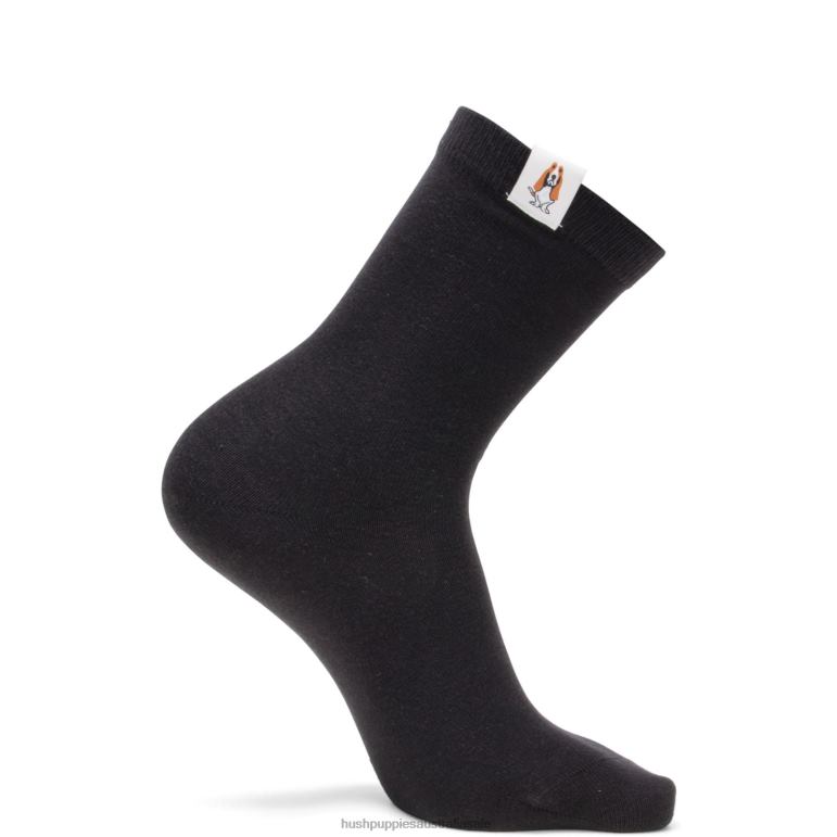 Black Unisex Core Crew Sock Women Hush Puppies Socks F264D264