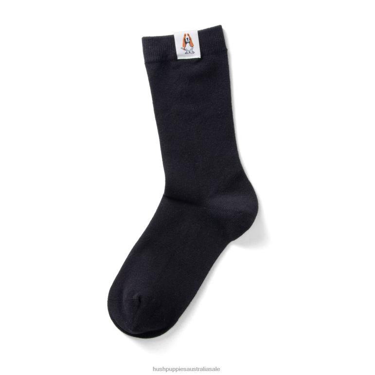 Black Unisex Core Crew Sock Women Hush Puppies Socks F264D264