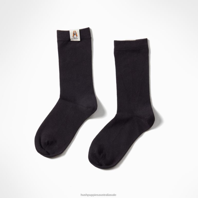 Black Unisex Core Crew Sock Women Hush Puppies Socks F264D264