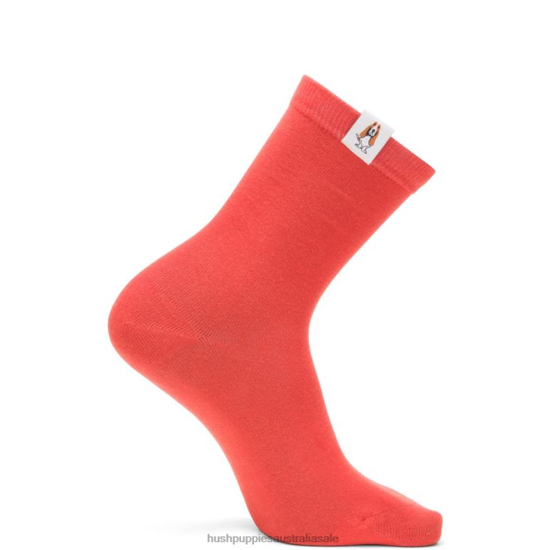 Brick Orange Unisex Core Crew Sock Women Hush Puppies Socks F264D263