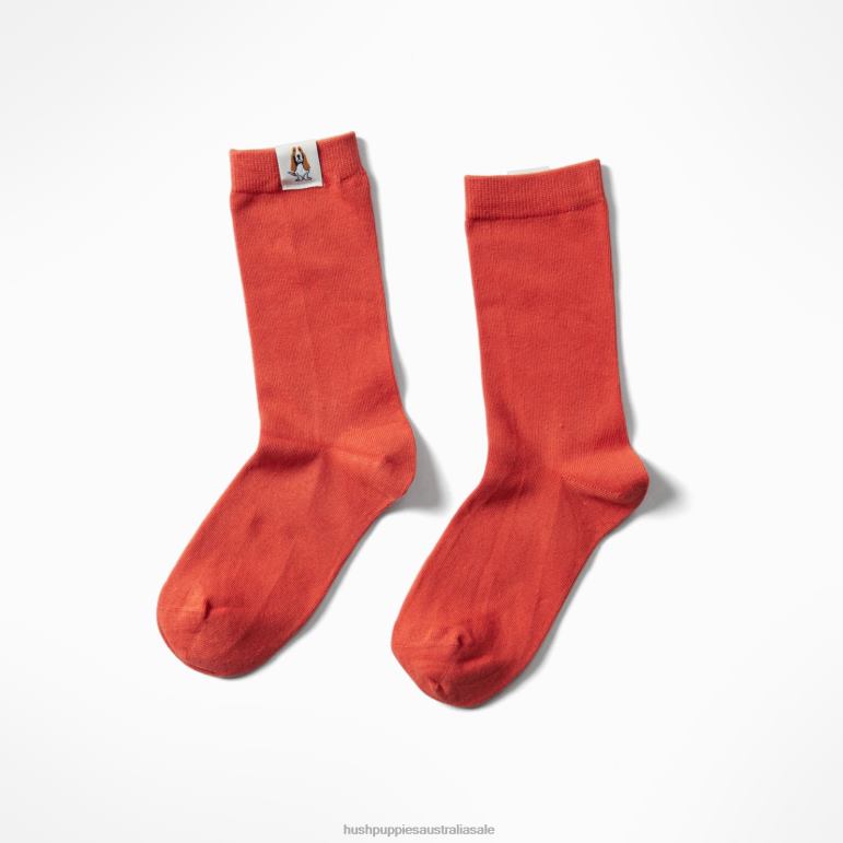 Brick Orange Unisex Core Crew Sock Women Hush Puppies Socks F264D263