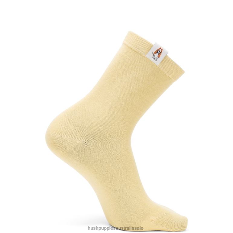 Sunshine Yellow Unisex Core Crew Sock Women Hush Puppies Socks F264D262
