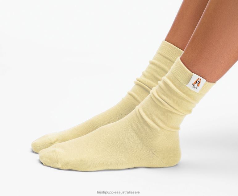 Sunshine Yellow Unisex Core Crew Sock Women Hush Puppies Socks F264D262