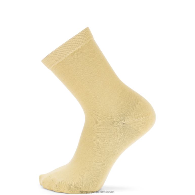 Sunshine Yellow Unisex Core Crew Sock Women Hush Puppies Socks F264D262