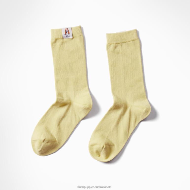 Sunshine Yellow Unisex Core Crew Sock Women Hush Puppies Socks F264D262