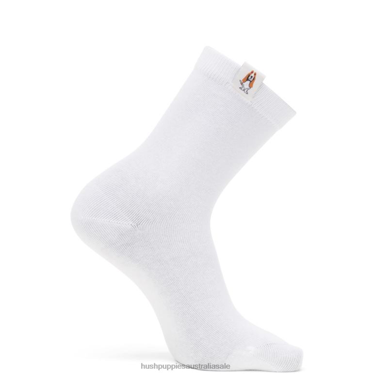 White Unisex Core Crew Sock Women Hush Puppies Socks F264D265