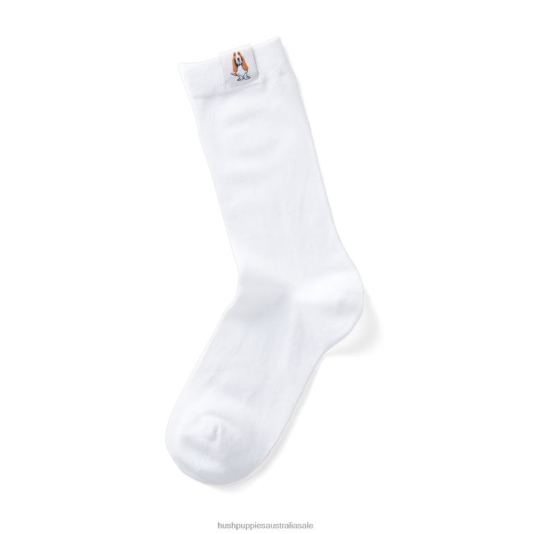 White Unisex Core Crew Sock Women Hush Puppies Socks F264D265