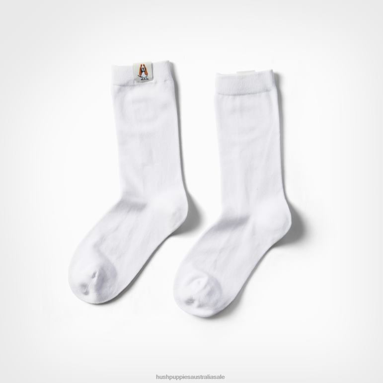 White Unisex Core Crew Sock Women Hush Puppies Socks F264D265