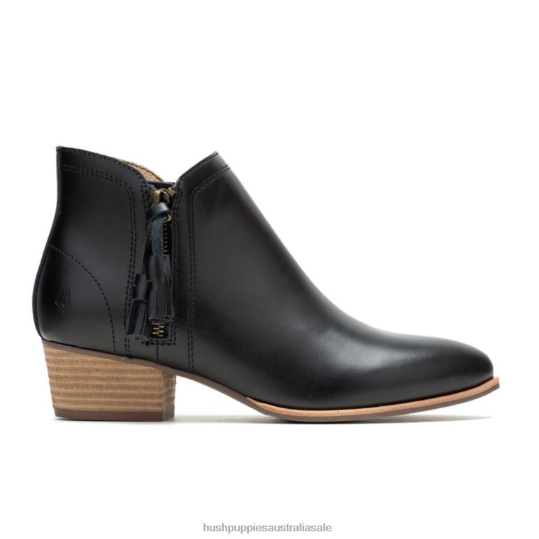 Bold Black Leather Sierra Tassel Boot Women Hush Puppies Boot F264D158
