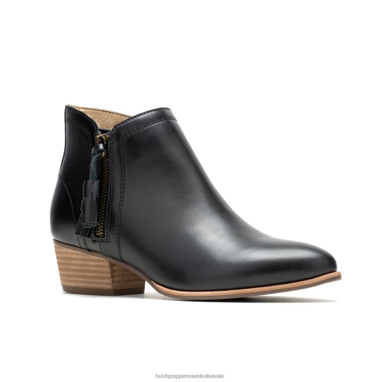 Bold Black Leather Sierra Tassel Boot Women Hush Puppies Boot F264D158