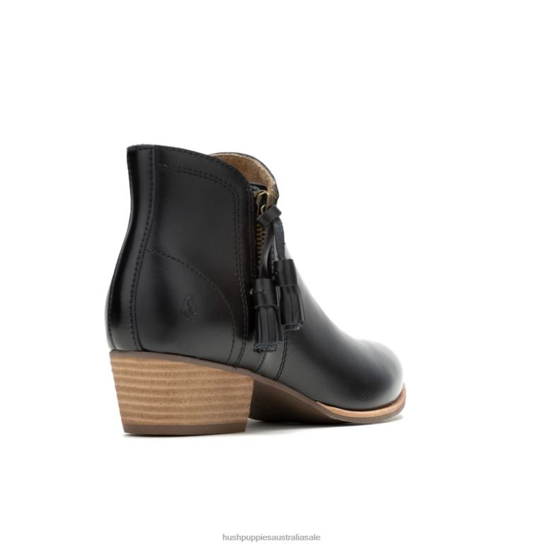 Bold Black Leather Sierra Tassel Boot Women Hush Puppies Boot F264D158