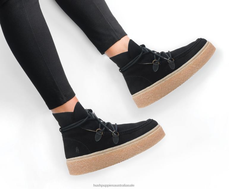 Bold Black Suede Bridget Chukka Lace Boot Women Hush Puppies Boot F264D178